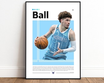 LaMelo Ball Poster | Charlotte Hornets | Hornets Poster | NBA Poster | Basketball Poster | Basketball Wall Art | Boys Decor | Sports | NBA