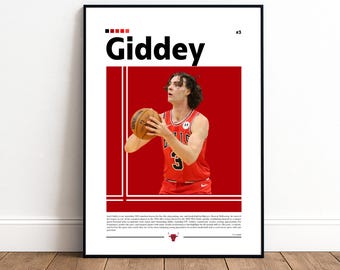 Josh Giddey Poster | Chicago Bulls | Bulls Poster | NBA Poster | Basketball Poster | Basketball Wall Art | Boys Decor | Sports | NBA
