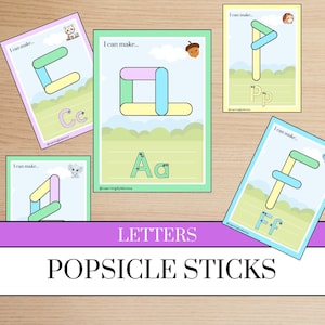Alphabet Popsicle Sticks Activity | ABC Popsicle Stick Activity | Montessori Printable Activity | Fine Motor Skills | Popsicle Sticks | abc