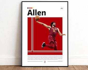 Jarrett Allen Poster | Cleveland Cavaliers | Cavs Poster | NBA Poster | Basketball Poster | Basketball Wall Art | Boys Decor | NBA