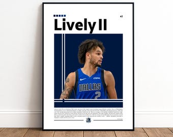 Dereck Lively II Poster | Dallas Mavericks | Mavs Poster | NBA Poster | Basketball Poster | Basketball Wall Art | Boys Decor | Sports | NBA