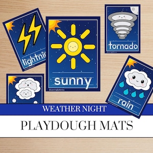 Météo en pâte à modeler | Tapis Playdoh | Tapis en pâte à modeler | Activité de pâte à modeler à imprimer | Ressource éducative pour la maternelle et le préscolaire pour tout-petits