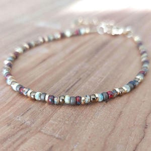 Miyuki glassbeads anklet/bracelet,Boho anklet/bracelet,natural glassbeads,natural look jewelry,Boho look style jewelry,rocailles 3 mm.