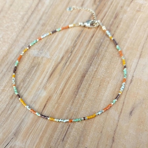 2 mm Miyuki Delica glass beads necklace, layering necklace, skinny thin small necklace, choker women, glass bead necklace, micro beads necklace.