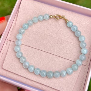 Aquamarine Bracelet | Aquamarine Jewelry | Beaded Aquamarine Bracelet