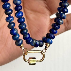 Chunky Hand Knotted Blue Lapis Lazuli Necklace - Perfect for Layering