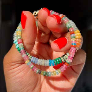 Dainty Rainbow Beaded Bracelet | Mixed Gemstone Bracelet  | Fun Gemstone Bracelet | Rainbow Gemstone Bracelet | Pride Jewelry