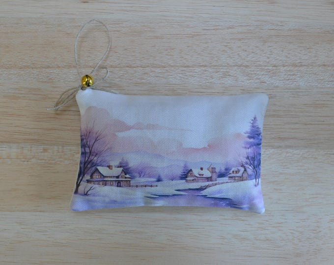 Lavender Winter Scene Sachet