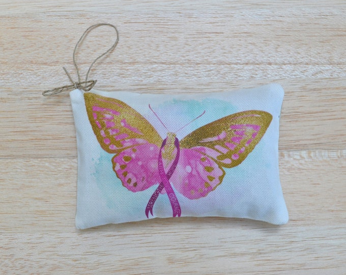 Breast Cancer Awareness Lavender Butterfly Sachet