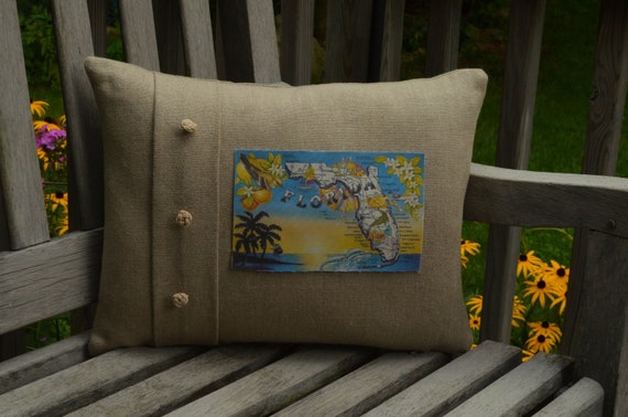 Florida Palm Trees Postcard Pillow  (available in 3 styles and 2 prices)