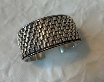 Artisan Sterling Silver Modern Cuff Bracelet Peter James 925