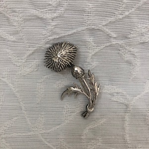 LANG Sterling Silver Brooch Thistle Flower Scotland Symbolism