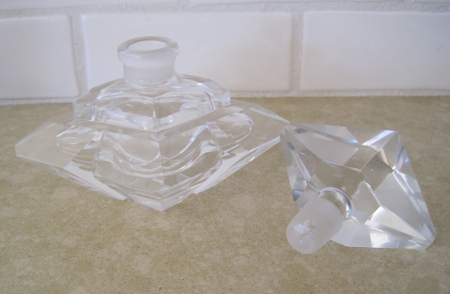 Vintage Irice I. W. Rice and Co. Perfume Bottle Faceted Glass Mid ...
