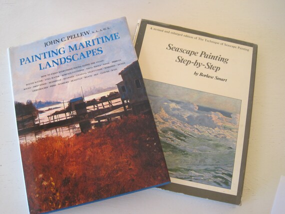 pair art instruction books painting maritime landscapes john etsy