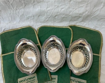 Vintage Gorham Sterling Silver Reticulated Nut Cups Set of 3