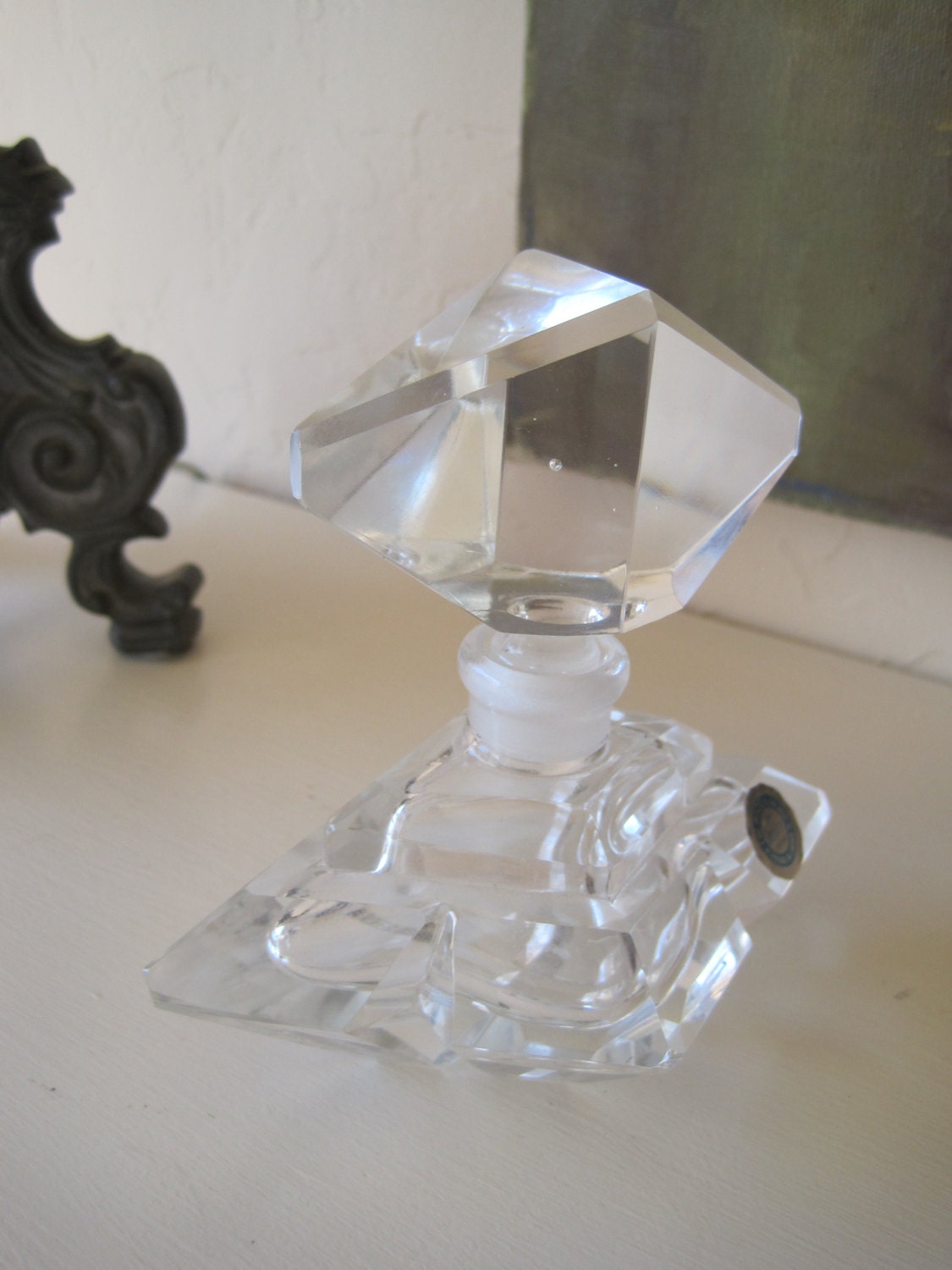 Vintage Irice I. W. Rice and Co. Perfume Bottle Faceted Glass Mid ...