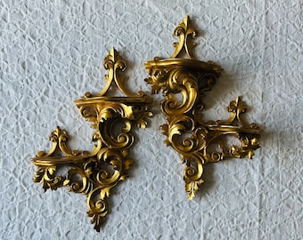 Pair Florentine Giltwood Wall Sconces Italy