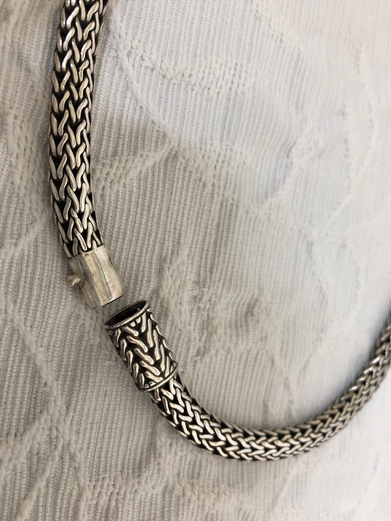 Vintage John Hardy Dot Necklace and Slide Enhancer Sterling Silver 16