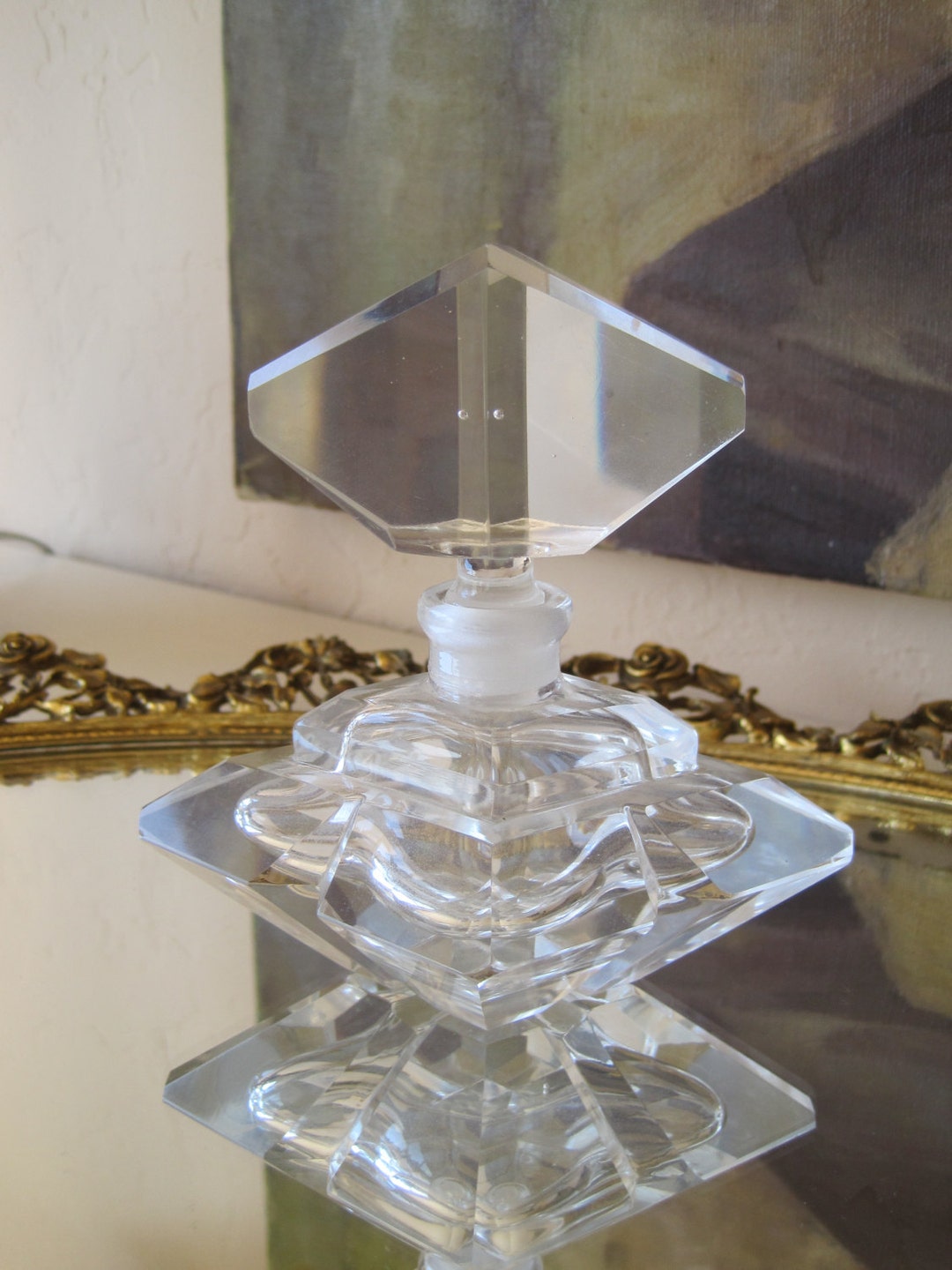 Vintage Irice I. W. Rice and Co. Perfume Bottle Faceted Glass Mid ...