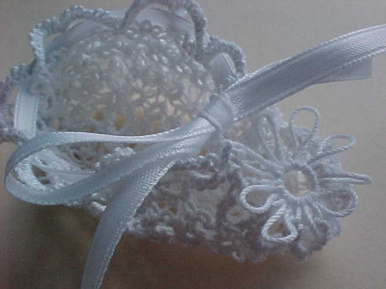 Tatted White Baby Booties by Dove Country Tatting