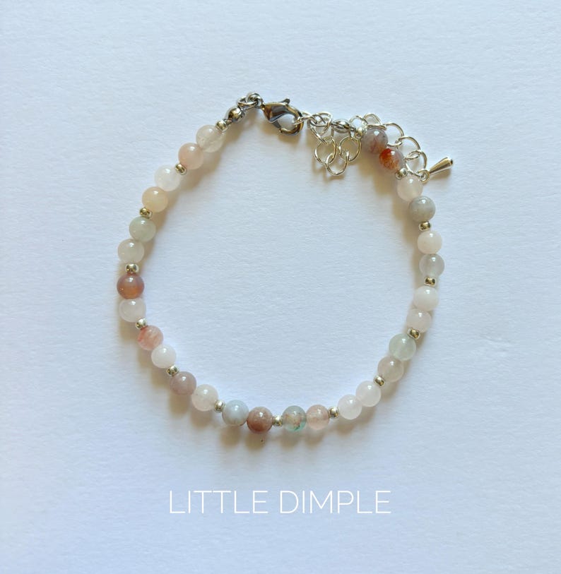 Bead Bracelet Stack set of 3 Purple, Gray, and Silver Seed Beads and