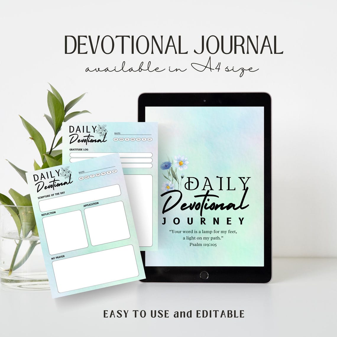 Daily Devotional Journal Printable Bible Study & Reflection Guide ...