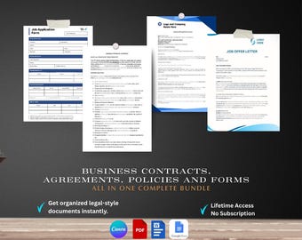 Business Legal Templates Professional Written Editable Forms, Contracts & Agreements Bundle