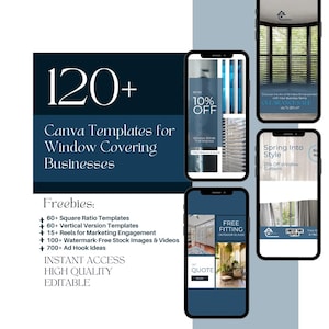 Window Blinds and Shutters Installers Social Media Templates: Window Coverings Canva Ad Meta Designs (2026 Edition)