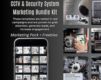 Modelli Canva per sistemi di sicurezza e videosorveglianza / Kit di marketing per i social media modificabile 2026