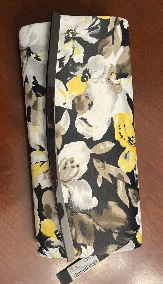 Charming Charlie RSVP Clutch Bag Purse Black Strap Yellow and Silver Flowers NEW Etsy