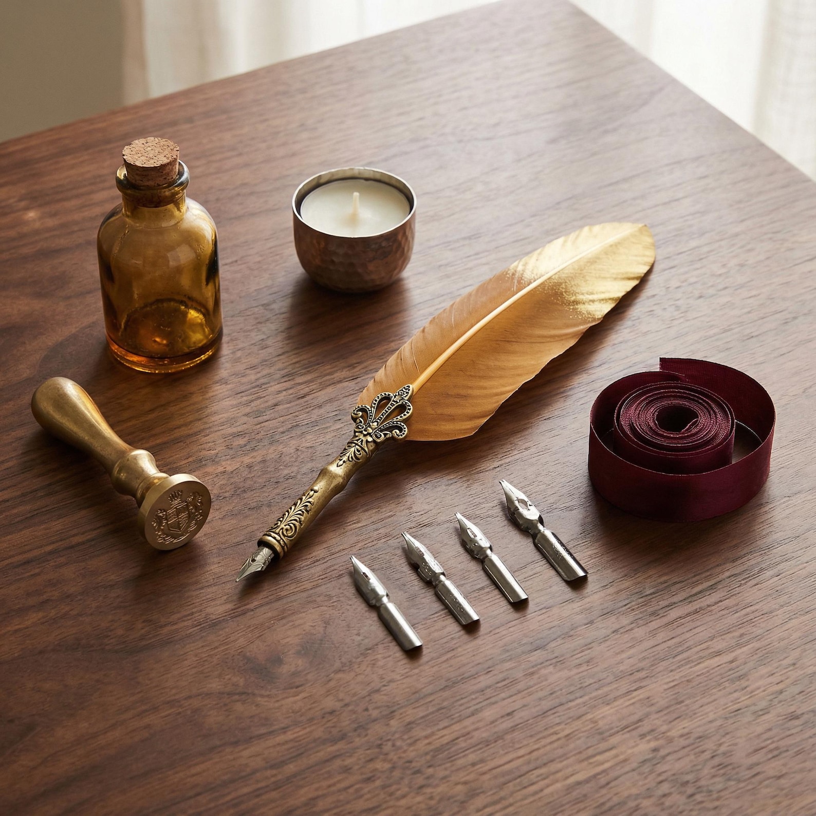 Vintage Feather Quill Pen Set – Calligraphy Writing, Luxury Gift Box - Etsy