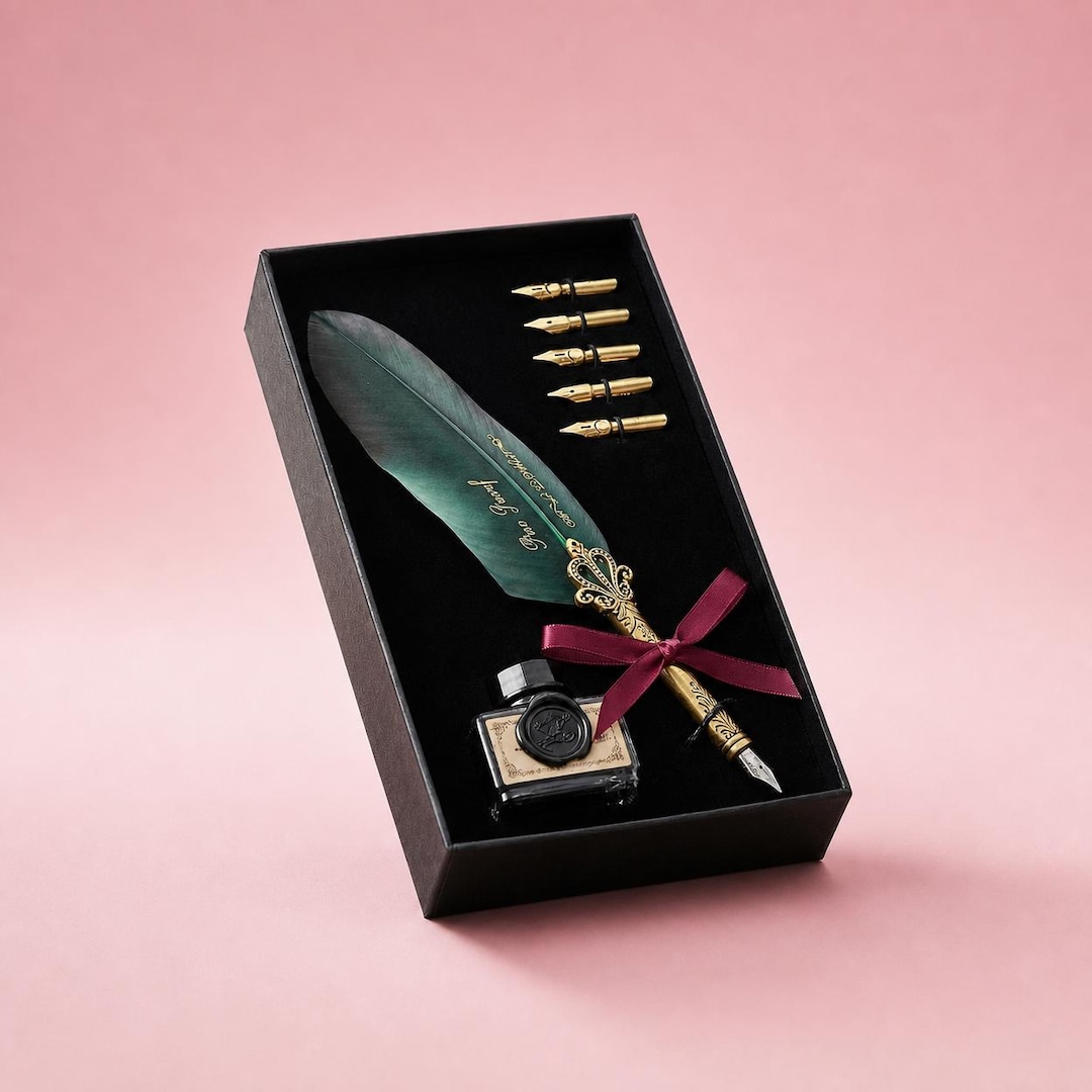 Vintage Feather Quill Pen Set – Calligraphy Writing, Luxury Gift Box - Etsy
