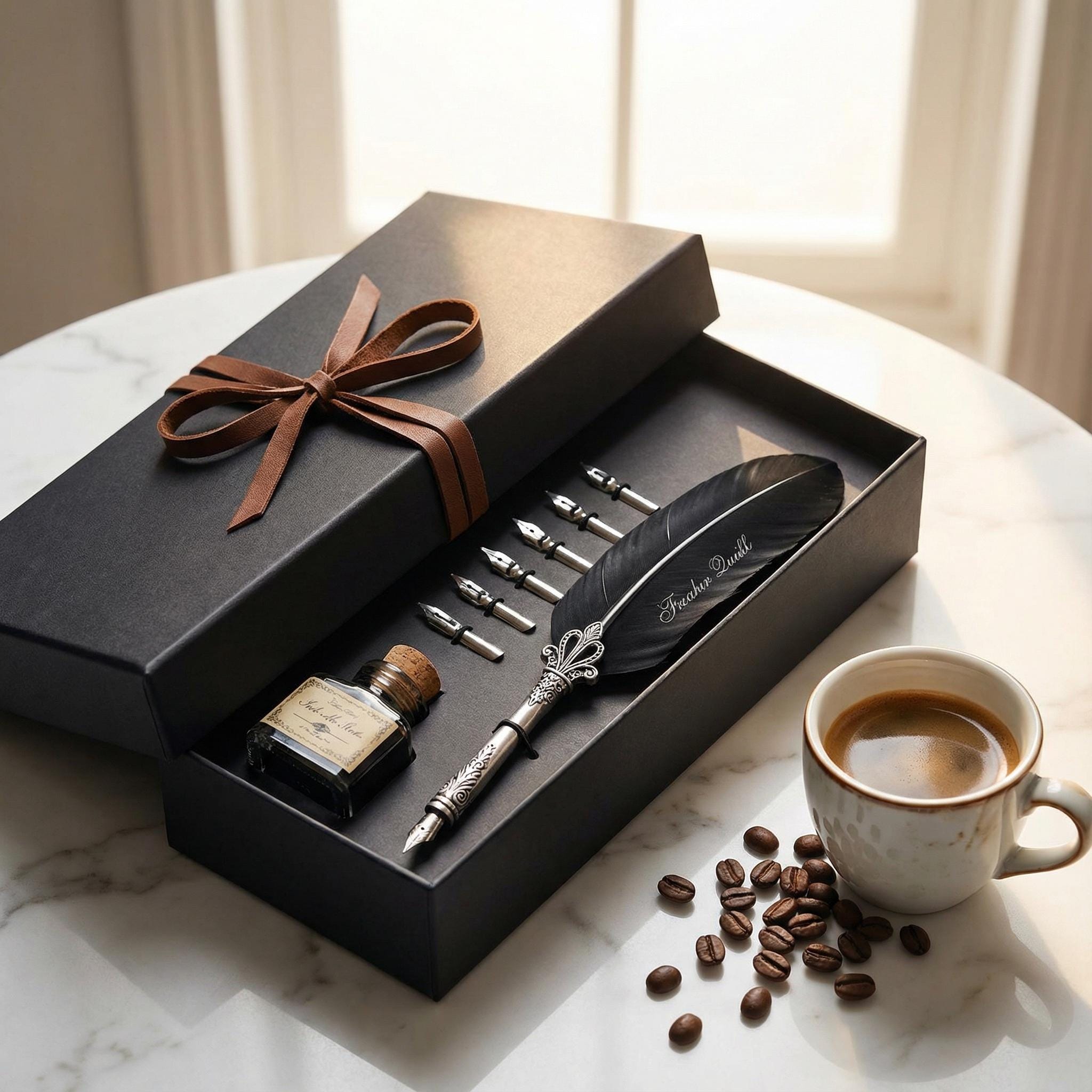 Vintage Feather Quill Pen Set – Calligraphy Writing, Luxury Gift Box - Etsy