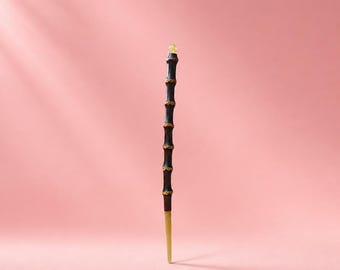 Wooden Hair Stick with Jade - Handmade Bamboo Bun Holder - Chinese HairStick - Traditional Hair Pin