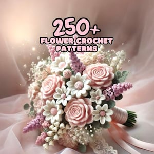 Bouquet di fiori da sposa MODELLO 200 Bundle Uncinetto Floreale Giglio Rosa Tulipano Margherita Sposa Damigella d'onore Fai da te Alito di bambino Artigianato di lusso Mini Primavera