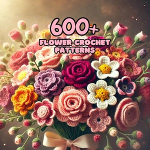 600+ Blumenstrauß Häkelmuster Bundle Digital Mutter Tag Blumen Stengel Amigurumi Topfpflanze Frühling Sonne Hochzeit Rose Tulpe Gänseblümchen Abschlussfeier