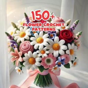 150+ Blumen Bundle MUSTER Bouquet häkeln Mutter Floral Lilie Rose Tulip Daisy Grad Geburtstag Braut Sonnenblume botanische Narzisse Pfingstrose Lilie