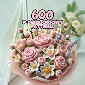 Frühlings Blumenstrauß Häkelmuster Muster Bundle Harmony Mutter Vase Süß Ostern Hochzeit Rose Tulpe Gänseblümchen Graduierung Cottagecore Jahrestag PDF