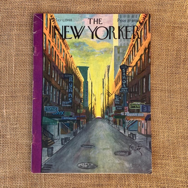 Vintage The New Yorker Magazine May 1, 1948 Great Cover Art by Arthur Getz