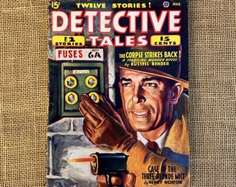 Detective Tales March 1946 The Corpse Strikes Back! Vintage Pulp Magazine