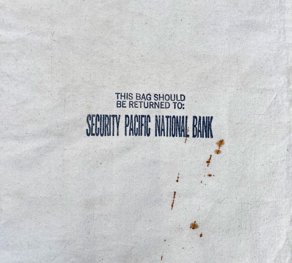 Security Pacific National Bank Vintage Canvas Mon… - image 2