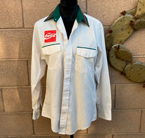 Vintage Coca Cola Worker's Uniform Long Sleeve Sh… - image 1