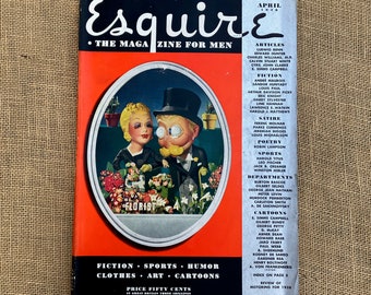 Vintage Esquire Men's Magazine April 1938 MCM and Art Deco Graphics George Petty Pinup Page Inside