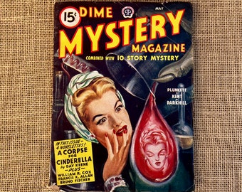 Dime Mystery Magazine Vintage Pulp Detective May 1945 A Corpse for Cinderella and More