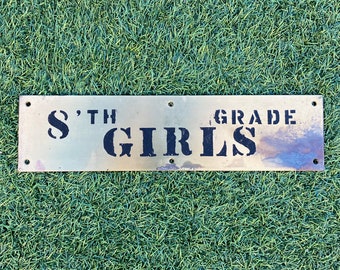 Unique Brass Girl's Locker Room Rest Room Bedroom Sign 8th Grade