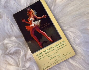 Vintage Pin Up Illustration Memo Pad Calendar 1945 Zoe Mozert Art