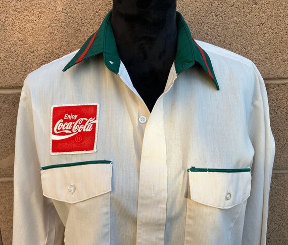 Vintage Coca Cola Worker's Uniform Long Sleeve Sh… - image 2