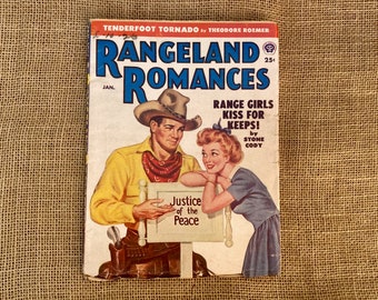 Rangeland Romances Vintage Pulp Romance Western Magazine January 1954