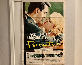 Vintage Movie Poster Rock Hudson Doris Day Pillow Talk Includes Doris Day Autograph 1959