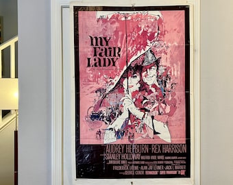 Original Full Sheet Movie Poster for My Fair Lady Audrey Hepburn Rex Harrison 1964